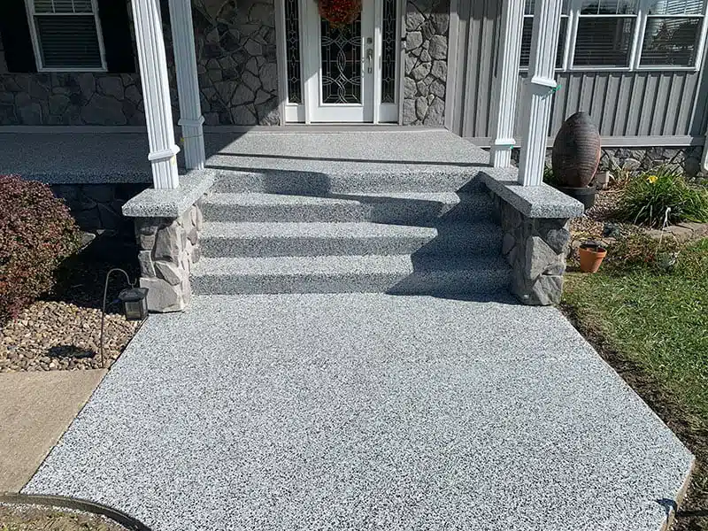 Decorative Epoxy Flooring installer in Charleston | Graniflex front porch